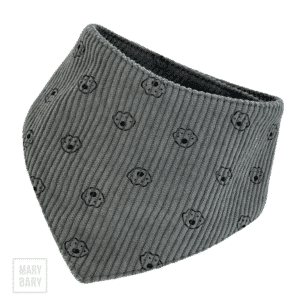 Sivá šatka pre psa s potlačou packy, pohodlná bavlnená bandana na krk, ručne šitá, vhodná na každodenné nosenie – MARYBARY
