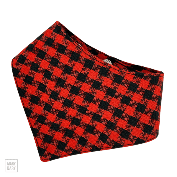 Štýlová bandana pre psa v červenom károvanom vzore, pohodlná šatka na krk, ručne šitá, vhodná na každodenné nosenie