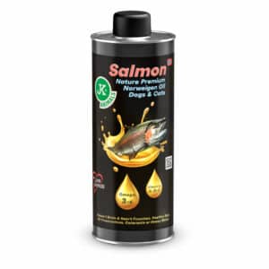 Lososový olej pre psov a mačky s obsahom omega-3, EPA, DHA a vitamínov - 250ml