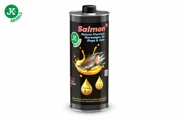 Lososový olej pre psov a mačky s obsahom omega-3, EPA, DHA a vitamínov
