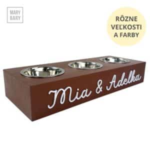 Minimalistický stojan na 3 misky pre psa od MARYBARY – dostupný v rôznych veľkostiach a farbách, pevný, stabilný a dizajnový doplnok