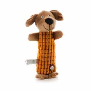 JK Animals plyšová hračka pre psa – dlhý pes 28 cm, mäkká a pískacia, vhodná na hranie aj mojkanie.