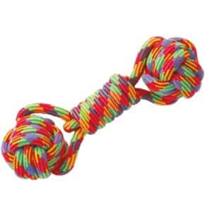 Pestrofarebný uzol Dog Fantasy 25 cm – odolná hračka pre psa, vhodná na hryzenie aj preťahovanie.