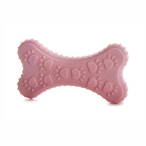 TPR Light kosť hračka pre psa v ružovej farbe 10 cm