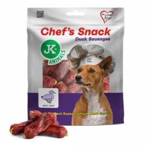 JK Animals kačacie klobásky pre psa 200 g – mäkké pamlsky