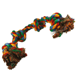 Hračka pre psa - preťahovalo farebné, 4 uzle, 60cm